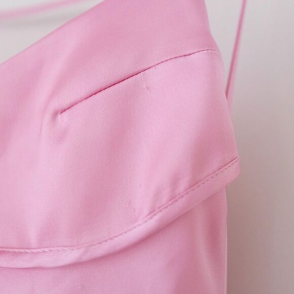 NEW Blogger Fave Viral TikTok Zara Pink Satin Cutout Scoop Neck Midi Slip Dress - Picture 7 of 16